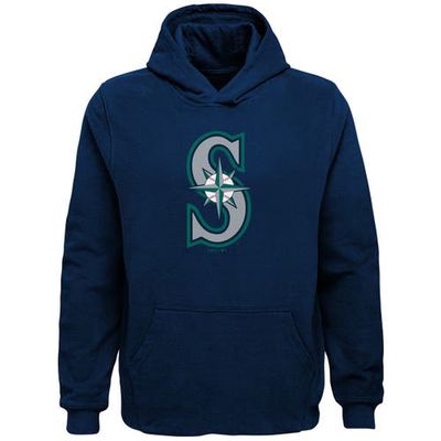Outerstuff Youth Navy Seattle Mariners Primary Team Logo Pullover Hoodie
