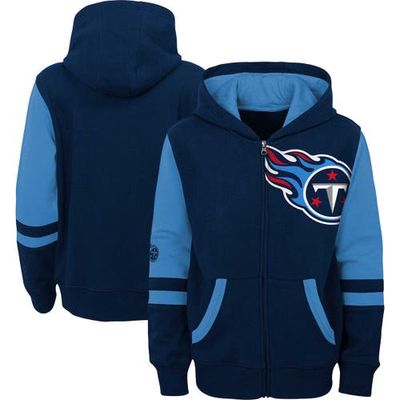 Outerstuff Youth Navy Tennessee Titans Colorblock Full-Zip Hoodie