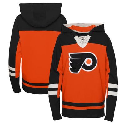 Outerstuff Youth Orange Philadelphia Flyers Ageless Revisited Lace-Up V-Neck Pullover Hoodie