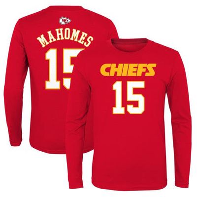 Outerstuff Youth Patrick Mahomes Red Kansas City Chiefs Mainliner Player Name & Number Long Sleeve T-Shirt