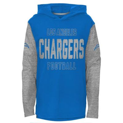 Outerstuff Youth Powder Blue Los Angeles Chargers Heritage Long Sleeve Hoodie T-Shirt