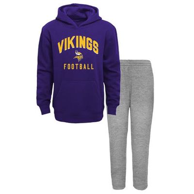 Outerstuff Youth Purple/Heather Gray Minnesota Vikings Play by Play Pullover Hoodie & Pants Set