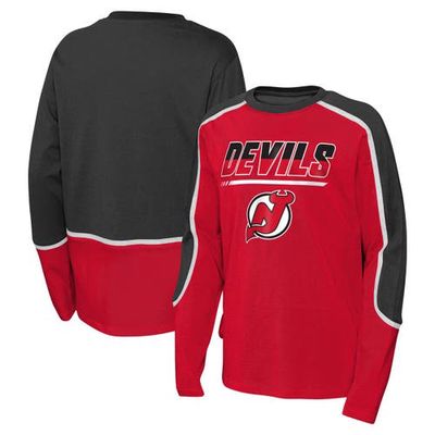 Outerstuff Youth Red/Black New Jersey Devils Pro Assist Long Sleeve T-Shirt
