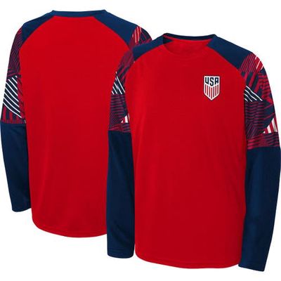 Outerstuff Youth Red/Blue Team USA Gridiron Raglan Long Sleeve T-Shirt