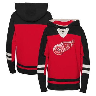 Outerstuff Youth Red Detroit Red Wings Ageless Revisited Lace-Up V-Neck Pullover Hoodie
