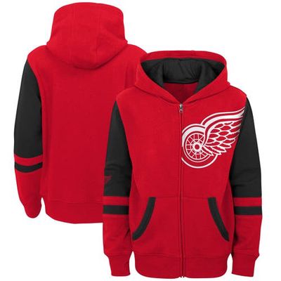 Outerstuff Youth Red Detroit Red Wings Face Off Color Block Full-Zip Hoodie