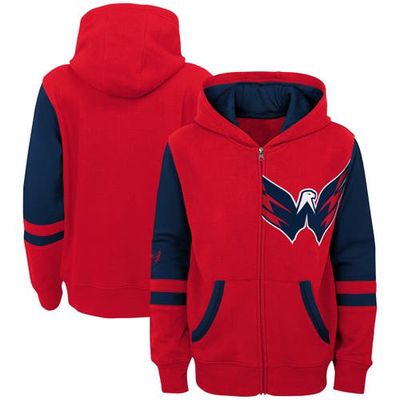 Outerstuff Youth Red Washington Capitals Face Off Color Block Full-Zip Hoodie