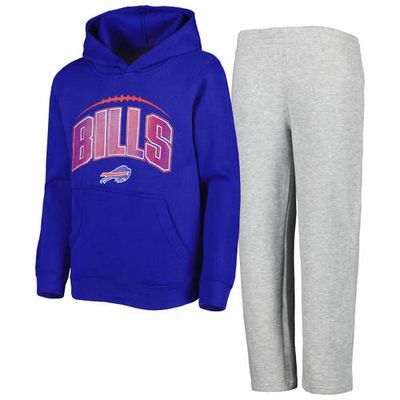 Outerstuff Youth Royal/Heather Gray Buffalo Bills Double Up Pullover Hoodie & Pants Set