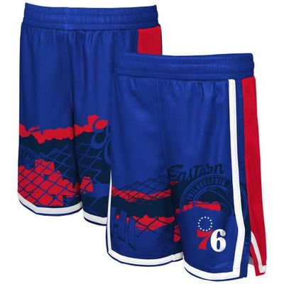 Outerstuff Youth Royal Philadelphia 76ers Fade Away Shorts