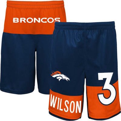 Outerstuff Youth Russell Wilson Navy Denver Broncos Player Name & Number Shorts