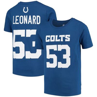 Outerstuff Youth Shaquille Leonard Royal Indianapolis Colts Mainliner Name & Number T-Shirt