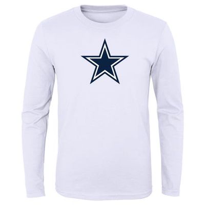 Outerstuff Youth White Dallas Cowboys Primary Logo Long Sleeve T-Shirt