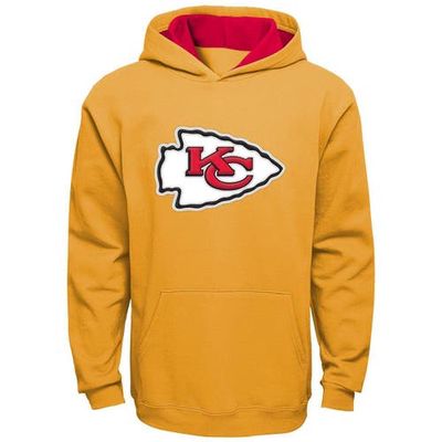 Outerstuff Youth Yellow Kansas City Chiefs Fan Gear Prime Pullover Hoodie in Gold
