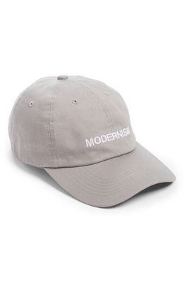 Outsider Supply Embroidered Modernism Baseball Cap in Light Grey