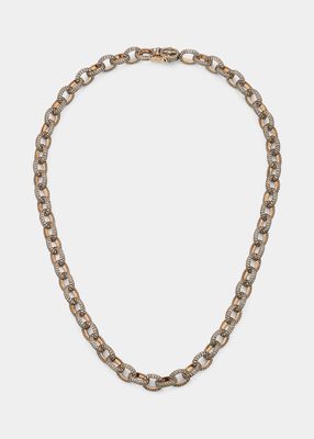 Oval Link Necklace With Diamonds