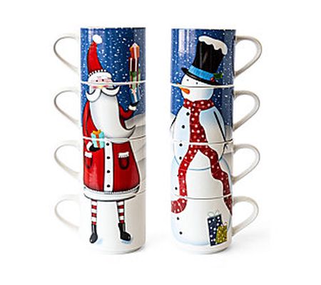 Over and Back 4-Piece Winter Seasonal Stackable Mug Set