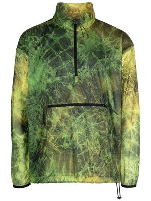 OVER OVER high-neck abstract-print jacket - Green