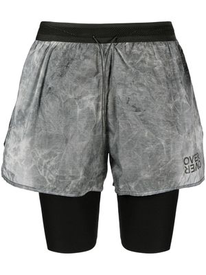 OVER OVER layered drawstring shorts - Black