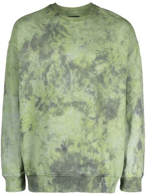 OVER OVER logo-print bleached sweatshirt - Green