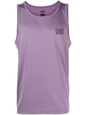 OVER OVER logo-print gym vest top - Purple