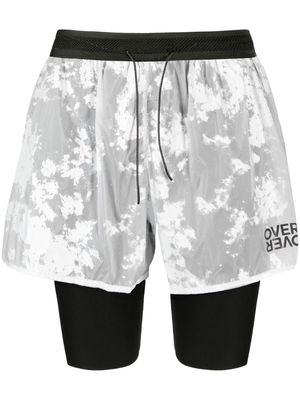 OVER OVER logo-print layered shorts - Grey