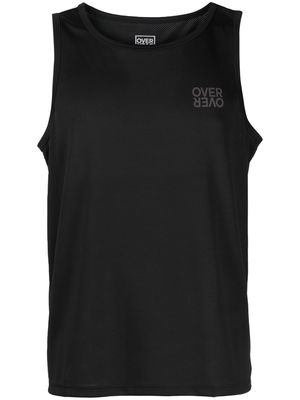 OVER OVER logo-print sports vest top - Black