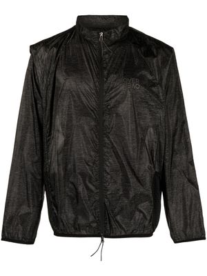 OVER OVER patterned lightweight track jacket - Black