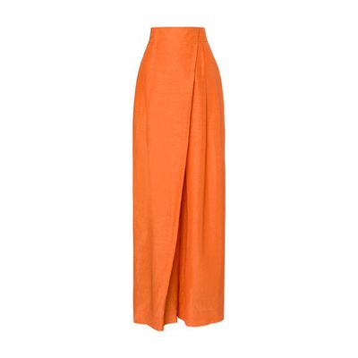 Over-sized pants in cupro linen
