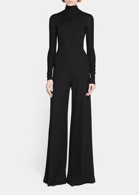 Overall Ribbed Turtleneck Jumpsuit