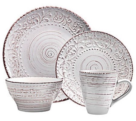 overandback Tapestry 16-Piece Dinnerware Set -Service for 4