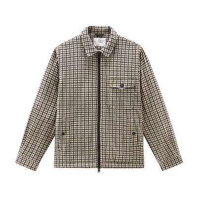 Overshirt in Recycled Italian Wool Blend with Sherpa Lining
