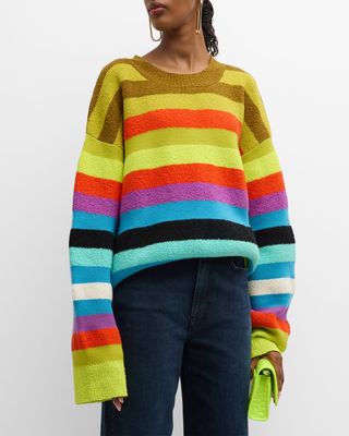 Oversize Striped Wool-Blend Sweater