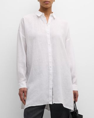 Oversized Button-Down Organic Linen Shirt