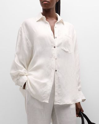 Oversized Button-Front Shirtdress