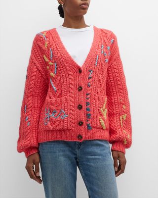 Oversized Cable-Knit Cardigan