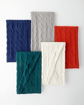 Oversized Cashmere Cable Throw