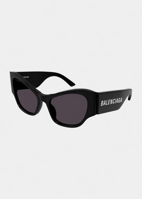 Oversized Logo Acetate Cat-Eye Sunglasses