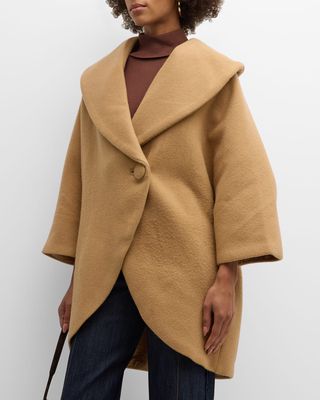 Oversized Shawl-Collar Cocoon Coat