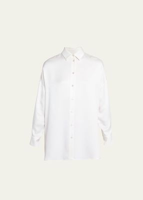 Oversized Silk Button-Down Shirt