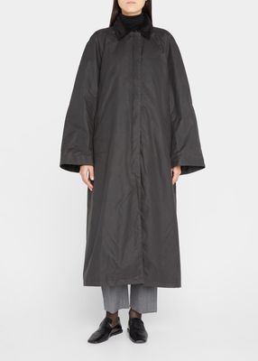 Oversized Wind-Resistant Oilcloth Country Coat