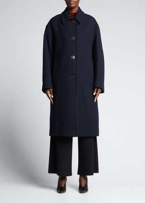Oversized Wool-Blend Mid Coat
