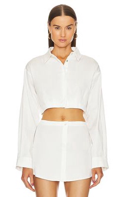 OW Collection Bella Crop Shirt in White