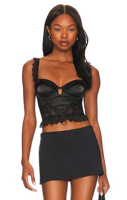 OW Collection Rosette Bustier Top in Black