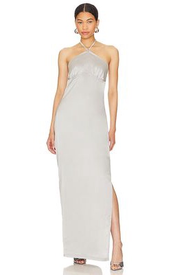 OW Collection Saga Maxi Dress in Light Grey