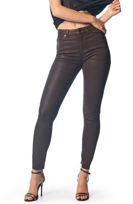 OWN '90s High Waist Ankle Skinny Jeans in Brown Coated