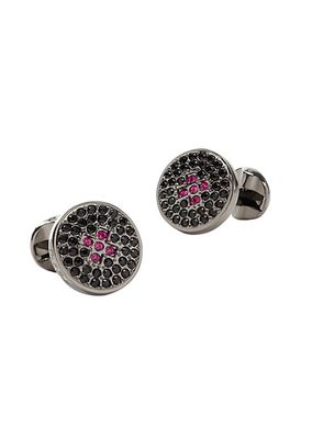 Ox And Bull Trading Co. Crystal Button Pave Cufflinks