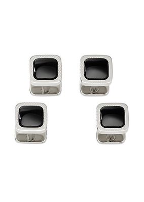 Ox And Bull Trading Co. Onyx Cushion Stainless Steel Studs