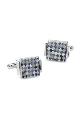 Ox & Bull Trading Co. Pearl Checked Cufflinks