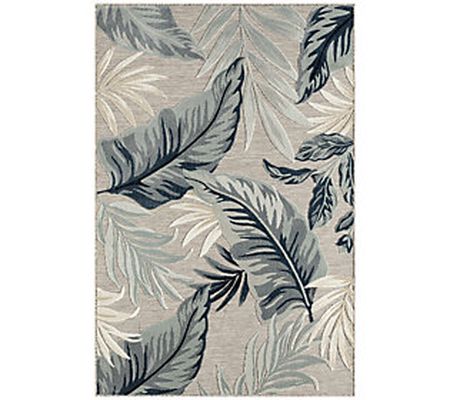 Ox Bay Botanical 5' x 7'  Blue Taupe Indoor Out door Area Rug