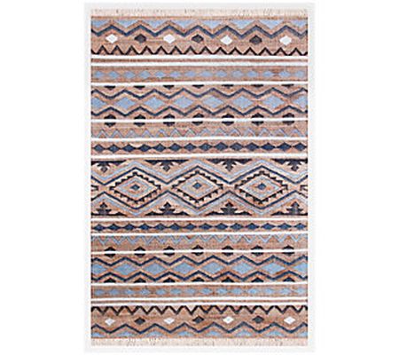 Ox Bay Coastal Handwoven 2'x3' Jute and Cotton Dhurrie Rug